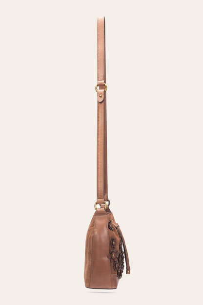 Frye Featured | Cognac Melissa Floral Convertible Bucket