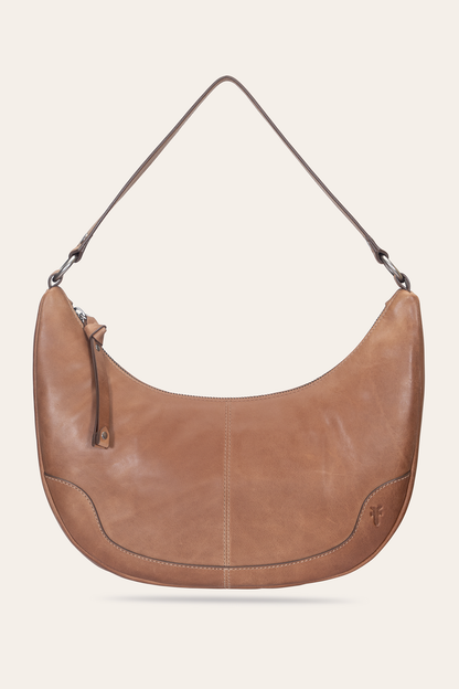 Frye Quality | Melissa Beige Crescent Hobo