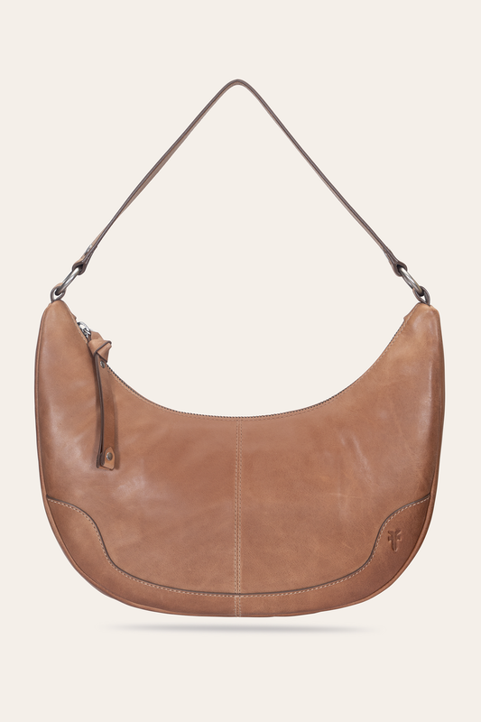 Frye Quality | Melissa Beige Crescent Hobo