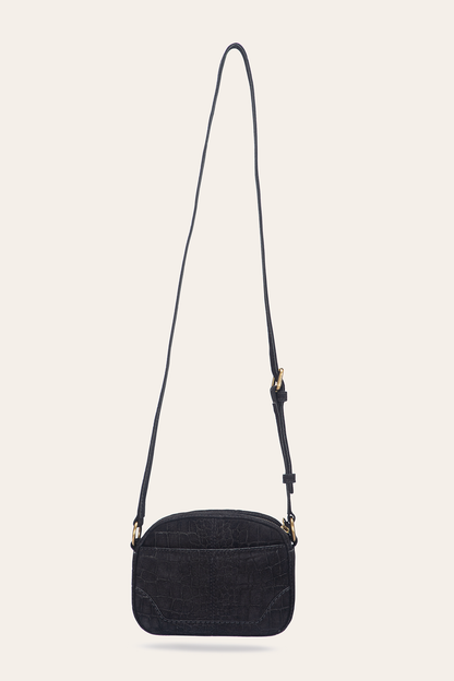 Frye Everyday | Melissa Black Sueded Croco Camera
