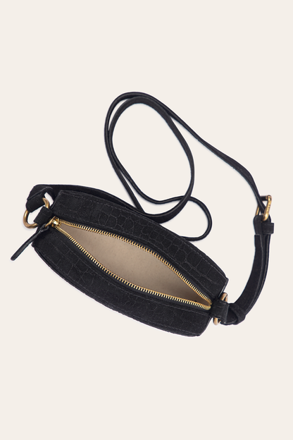 Frye Everyday | Melissa Black Sueded Croco Camera