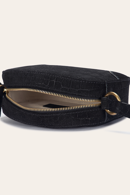 Frye Everyday | Melissa Black Sueded Croco Camera