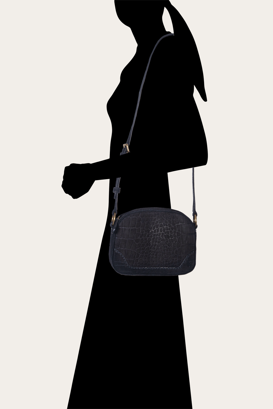 Frye Everyday | Melissa Black Sueded Croco Camera