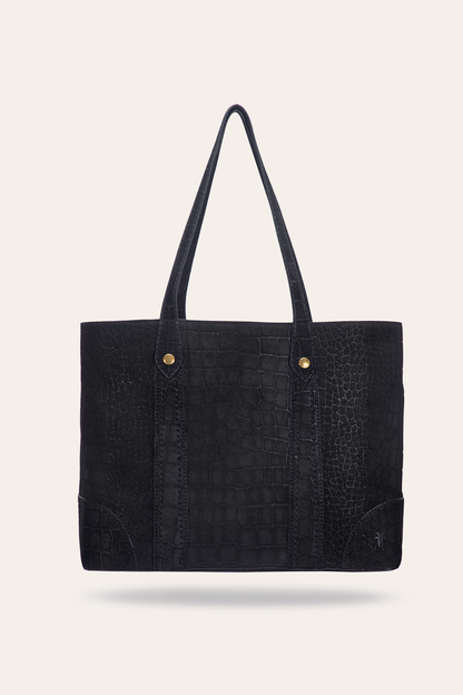 Frye Deals | Melissa Sueded Croco Shopper in Black