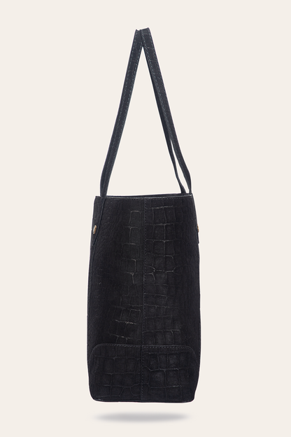 Frye Deals | Melissa Sueded Croco Shopper in Black