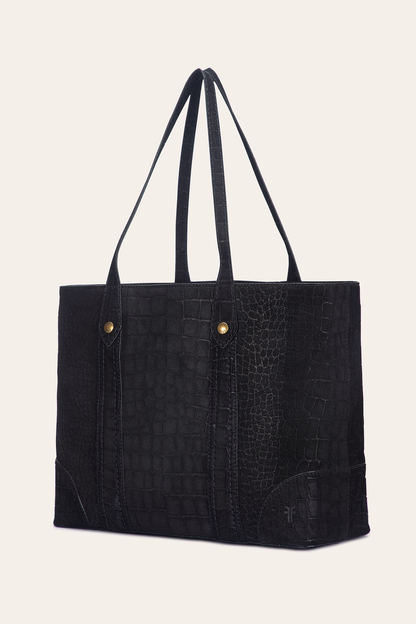 Frye Deals | Melissa Sueded Croco Shopper in Black