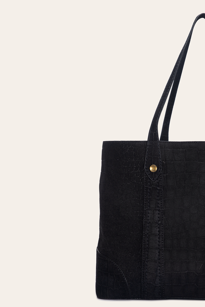 Frye Deals | Melissa Sueded Croco Shopper in Black