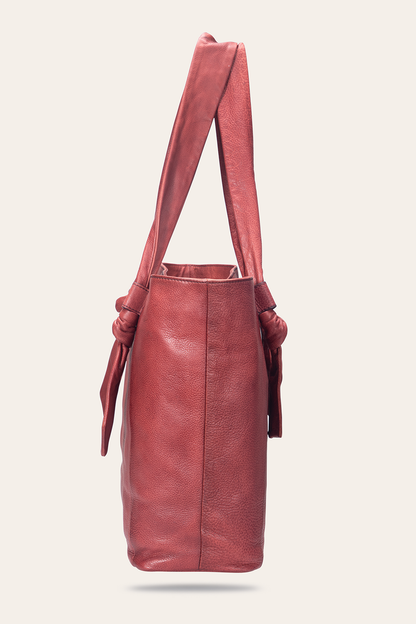 Frye Discount | Nora Knotted Tote in Burgundy