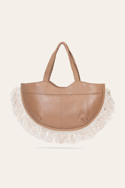 Frye New | Women's Ella Tassel Tote Bag in Beige