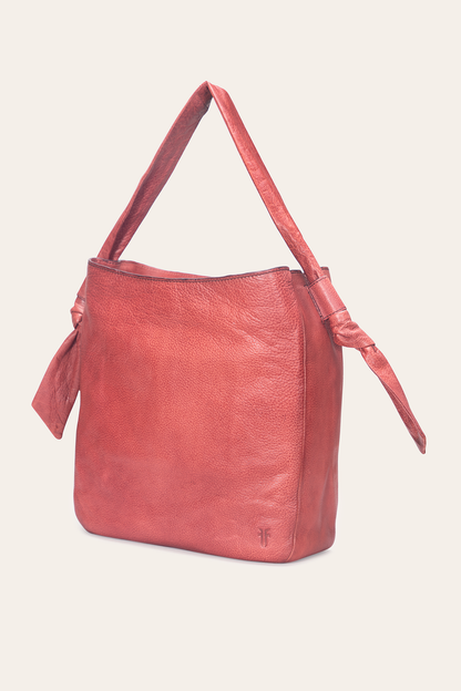 Frye Premium | Nora Knotted Hobo in Burgundy