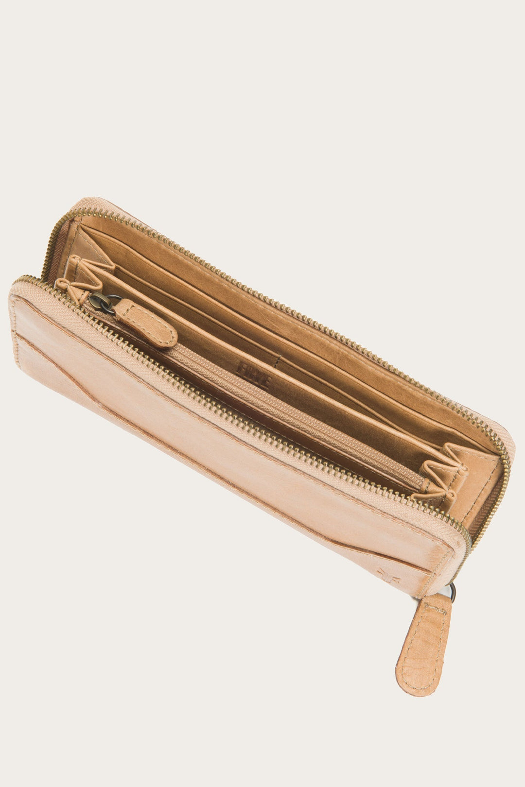 Frye Great Value | Melissa Beige Zip Wallet