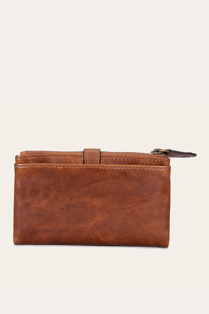 Frye Best Price | Melissa Cognac Double Zip Wallet