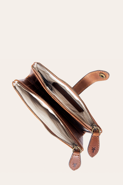 Frye Best Price | Melissa Cognac Double Zip Wallet
