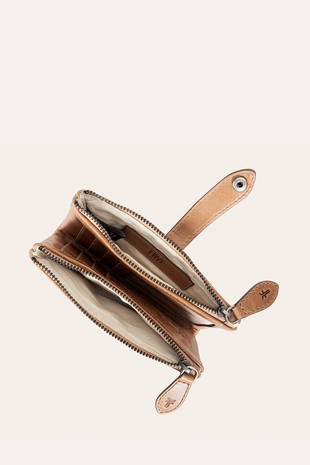 Frye Trending | Melissa Beige Double Zip Wallet