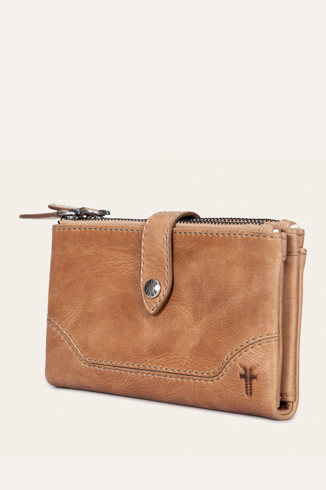Frye Trending | Melissa Beige Double Zip Wallet
