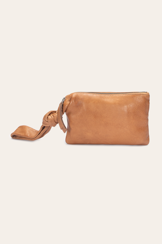 Frye Quality | Nora Beige Knotted Wristlet