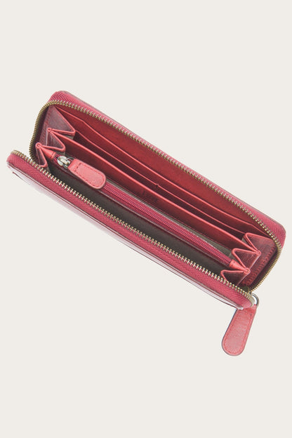 Frye Best Price | Melissa Burgundy Zip Wallet