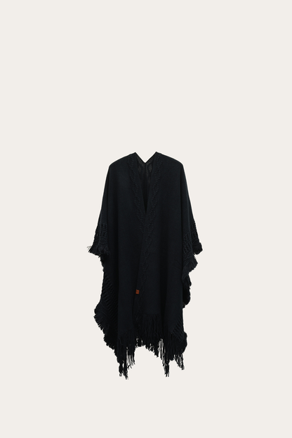 Frye Latest | Navy Blazer Embellished Fringe Ruana