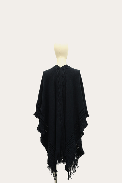Frye Latest | Navy Blazer Embellished Fringe Ruana