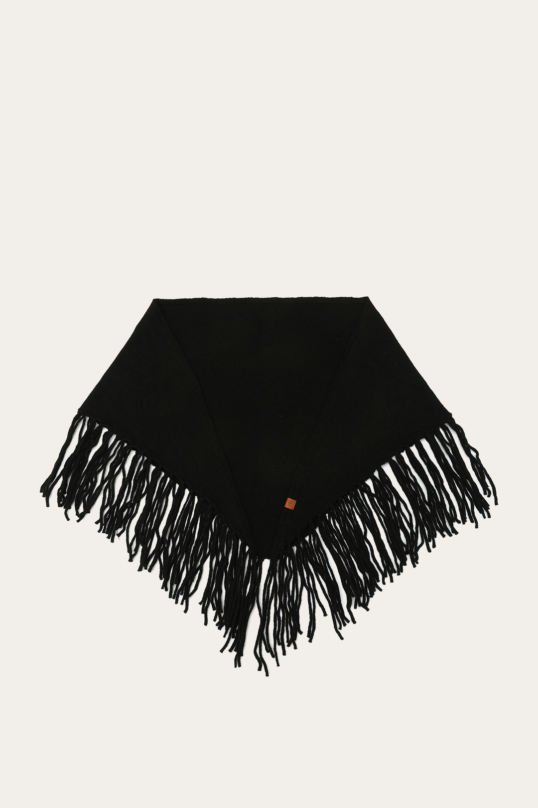 Frye Smart Buy | Black Long Fringe Triangle Scarf