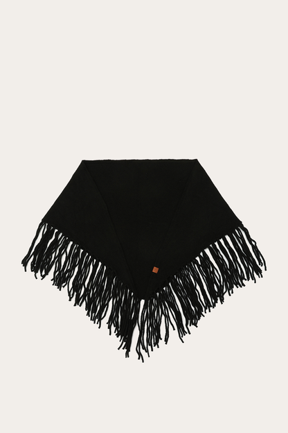 Frye Smart Buy | Black Long Fringe Triangle Scarf