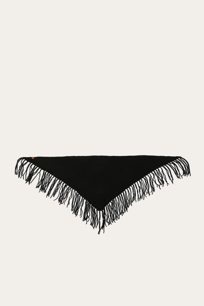 Frye Smart Buy | Black Long Fringe Triangle Scarf