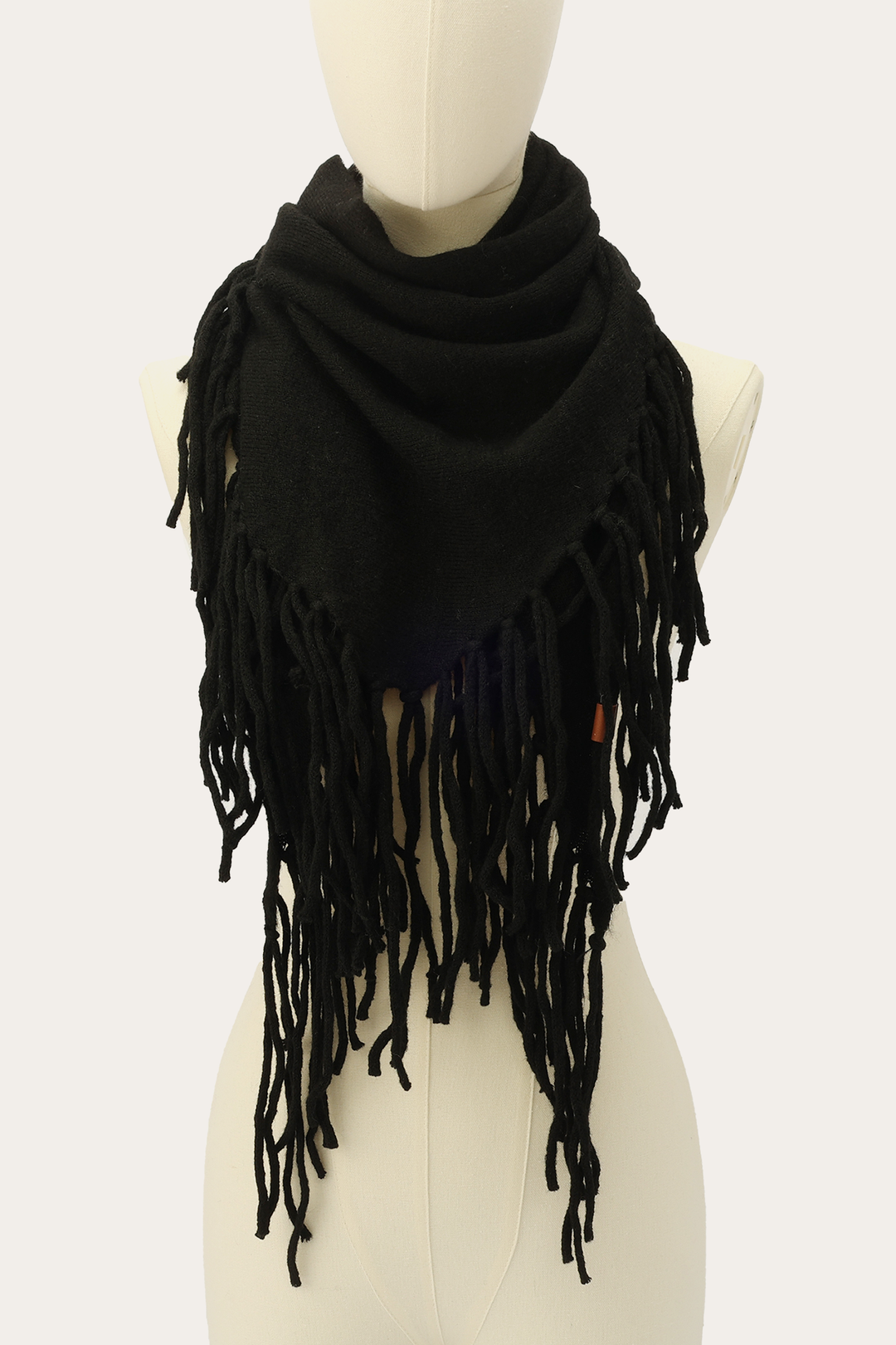 Frye Smart Buy | Black Long Fringe Triangle Scarf
