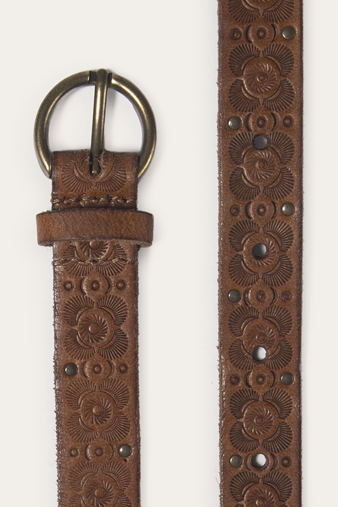Frye Sale | Light Whiskey 20mm Tooling & Stud Belt