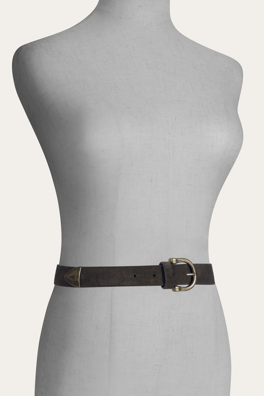 Frye Deals | Light Olive 25mm Suede Horseshoe Buckle Belt