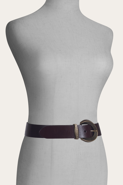 Frye Special Offer | Brown 35mm Engraved Buckle Belt
