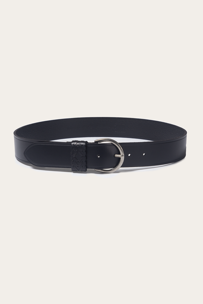 Frye Special Offer | Black 40mm Belt With Woven Keeper