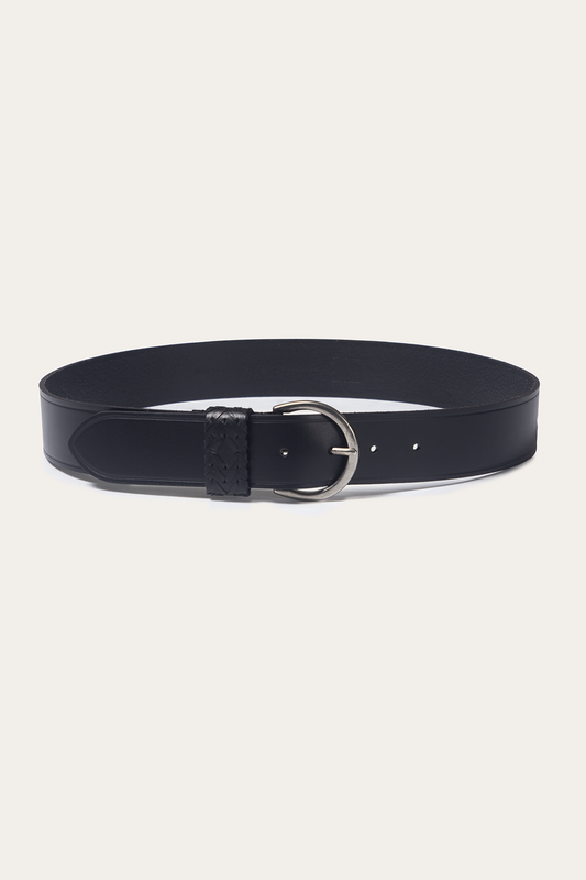 Frye Special Offer | Black 40mm Belt With Woven Keeper
