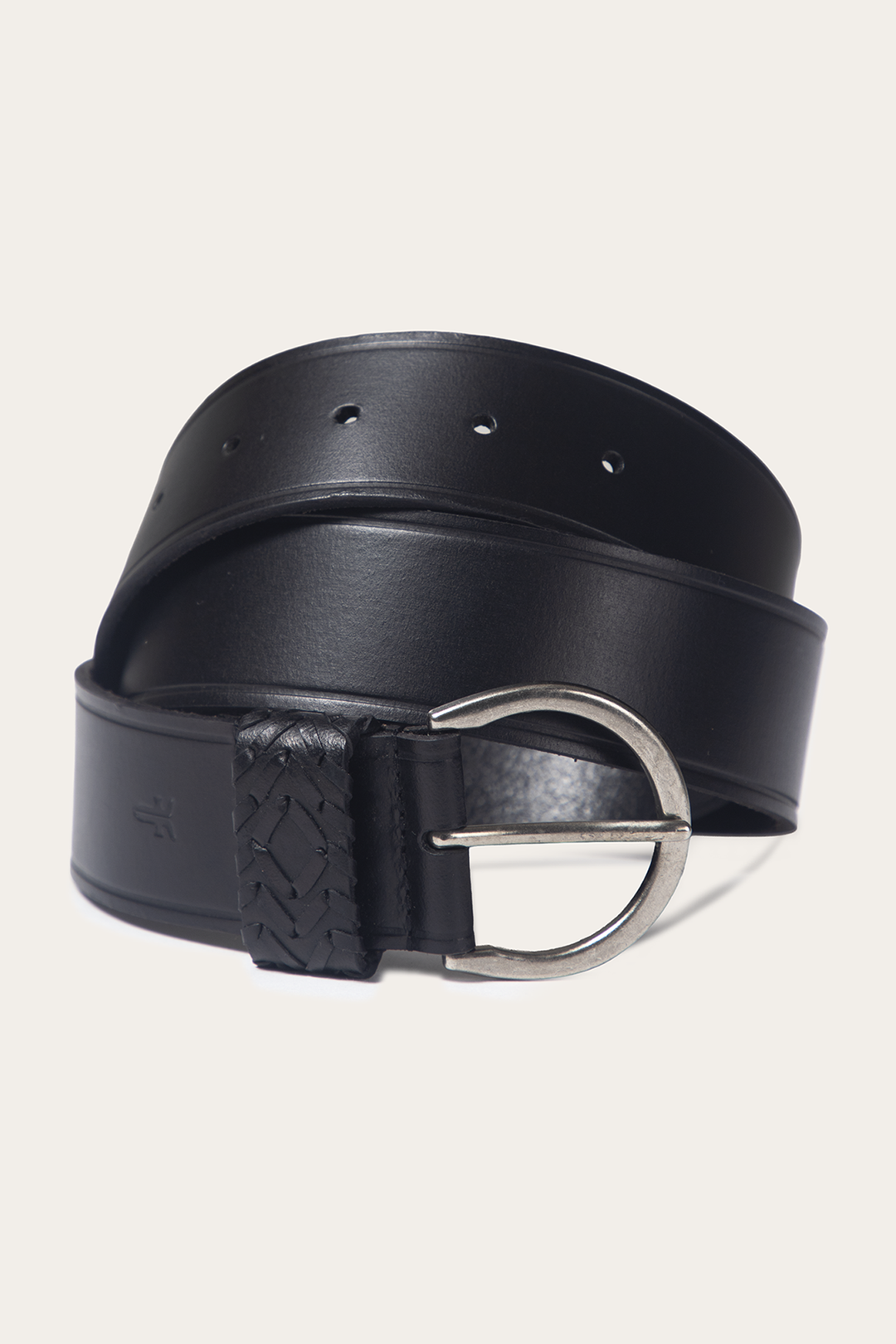Frye Special Offer | Black 40mm Belt With Woven Keeper