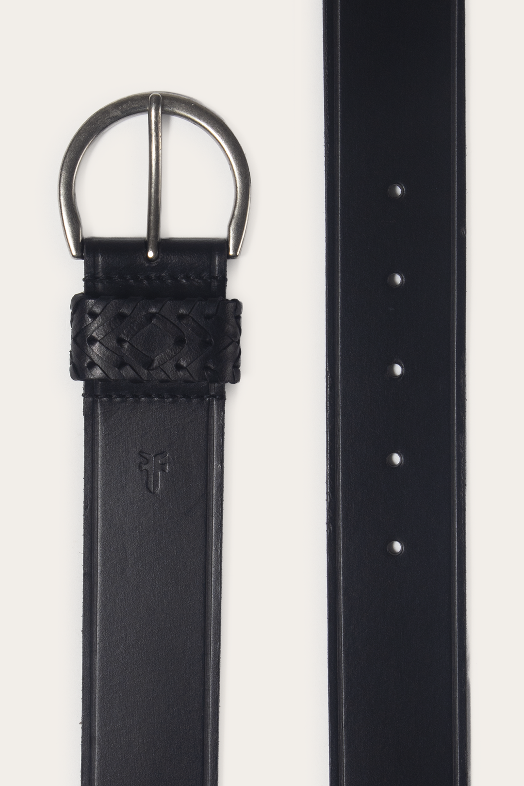 Frye Special Offer | Black 40mm Belt With Woven Keeper