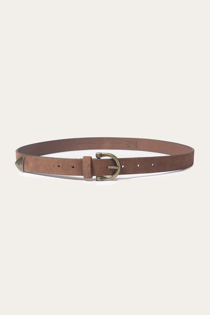 Frye Special Offer | Light Whiskey 25mm Suede Horseshoe Buckle Belt