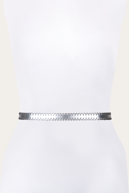 Frye Top Pick | 20mm Silver Leather Belt With 3-Piece Buckle Set