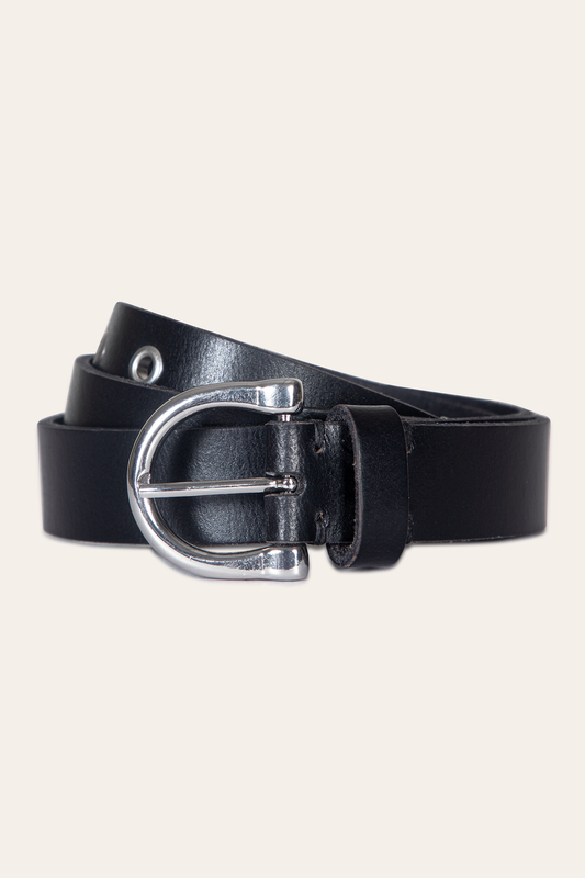 Frye Exclusive | Women’s Black 25mm Horseshoe Buckle Belt