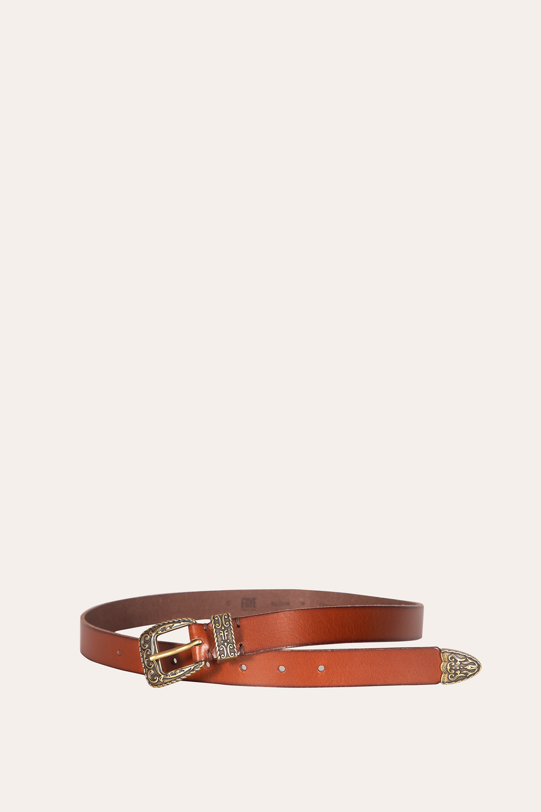 Frye Best Seller | 25mm Tan Logo Western Belt