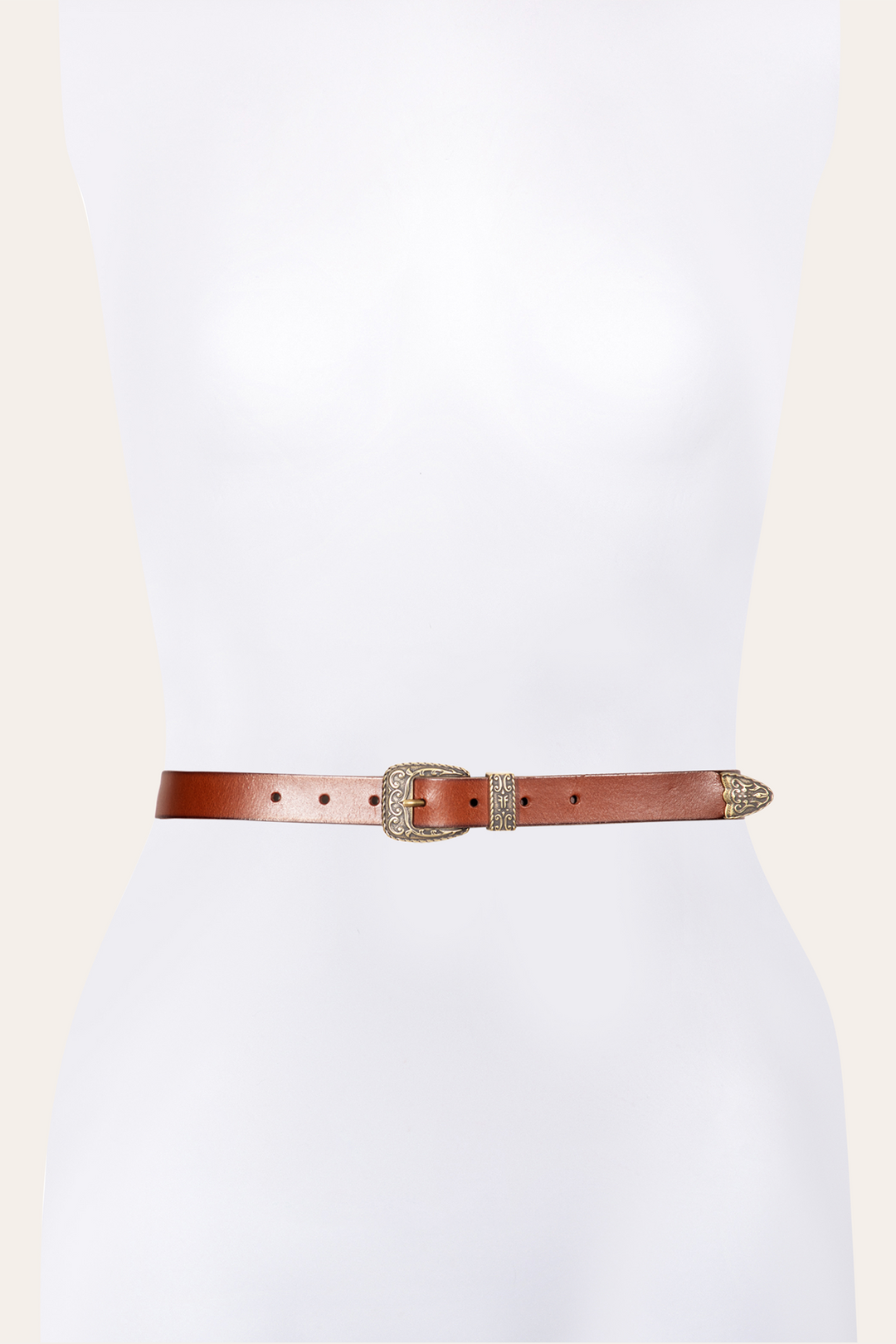 Frye Best Seller | 25mm Tan Logo Western Belt