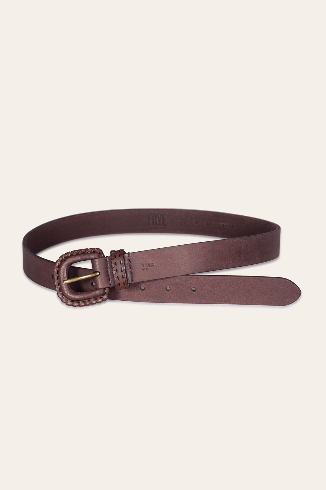 Frye Customer Favorite | 30mm Brown Leather Belt With Covered Buckle