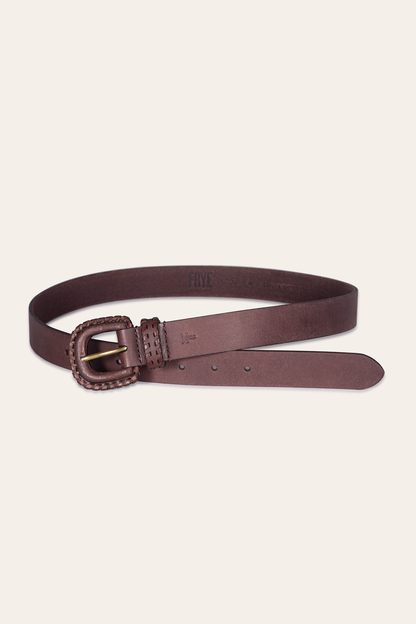 Frye Customer Favorite | 30mm Brown Leather Belt With Covered Buckle
