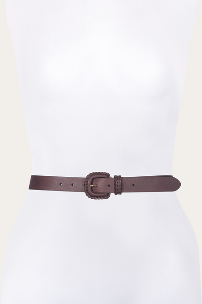 Frye Customer Favorite | 30mm Brown Leather Belt With Covered Buckle