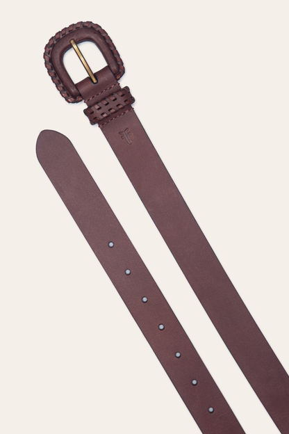 Frye Customer Favorite | 30mm Brown Leather Belt With Covered Buckle