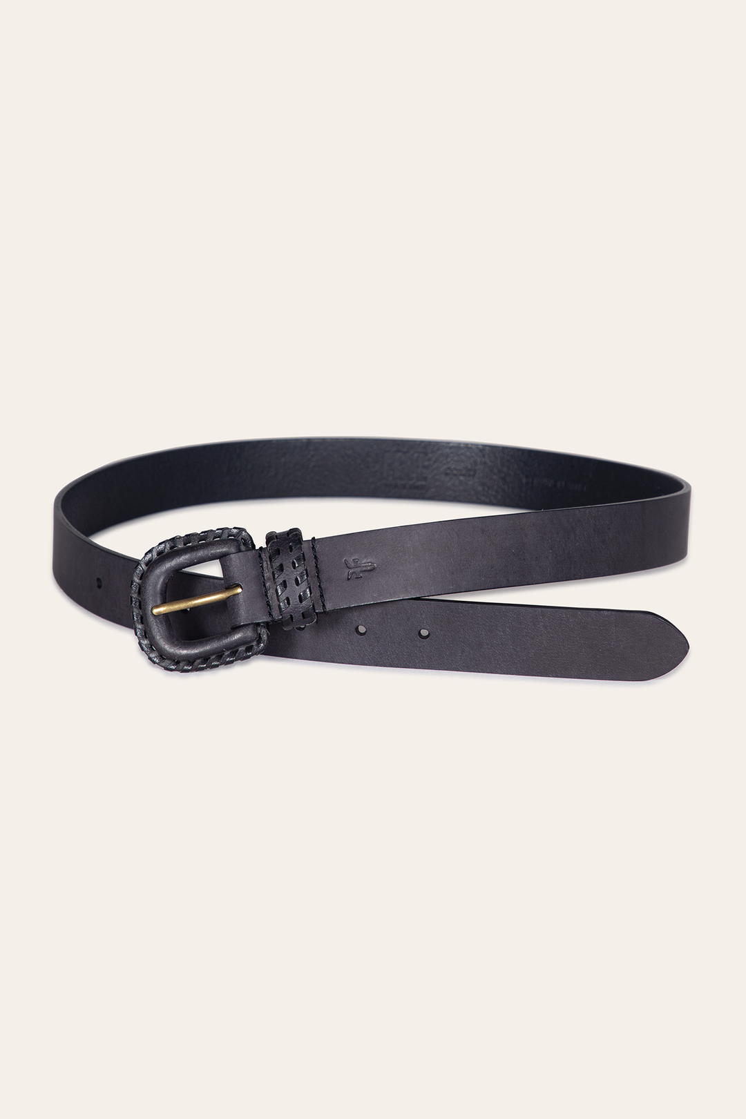 Frye Premium | 30mm Black Leather Belt With Covered Buckle