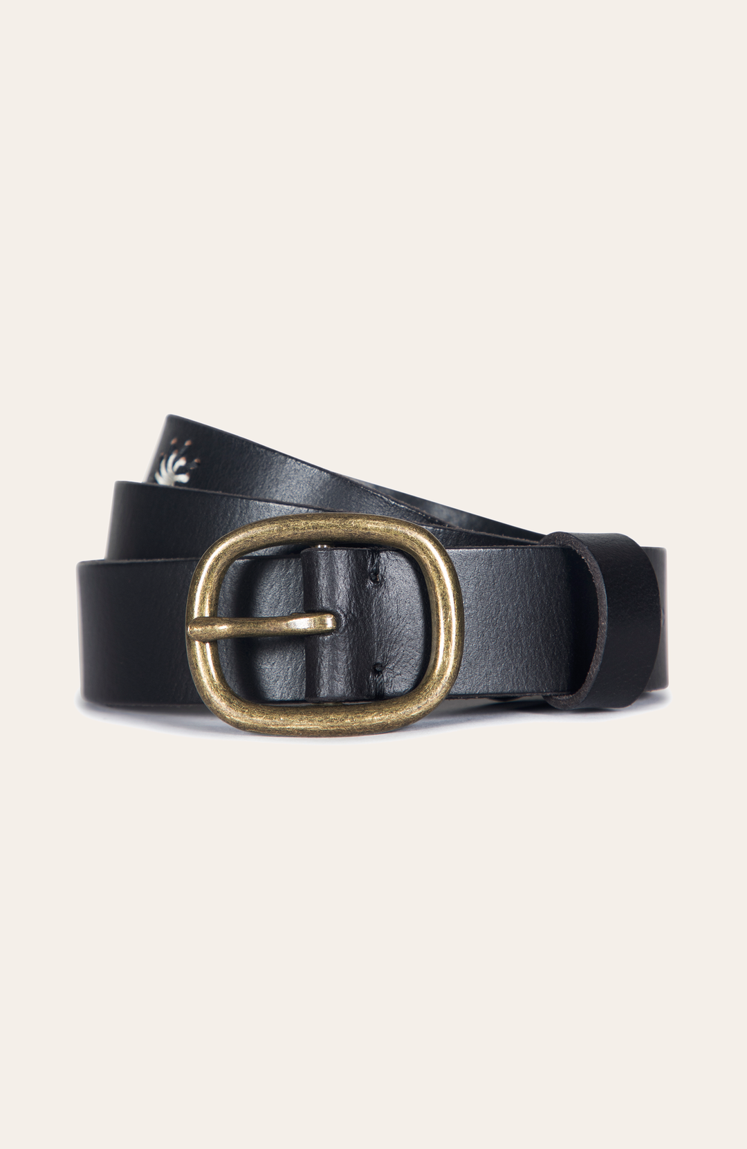 Frye Best Price | 30mm Black Belt With Embroidered Holes