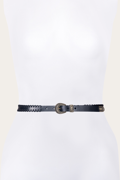 Frye Everyday | 20mm Black Leather Belt With 3-Piece Buckle Set