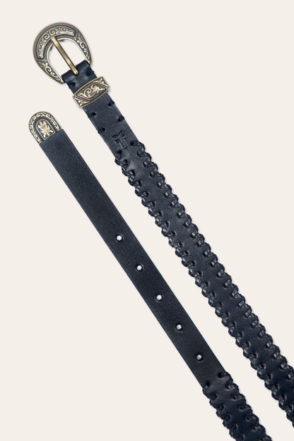 Frye Everyday | 20mm Black Leather Belt With 3-Piece Buckle Set