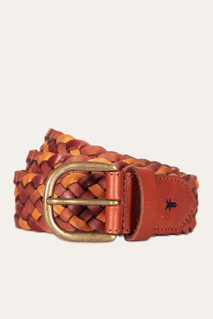 Frye Everyday | 35mm Tonal Woven Leather Belt in Tan