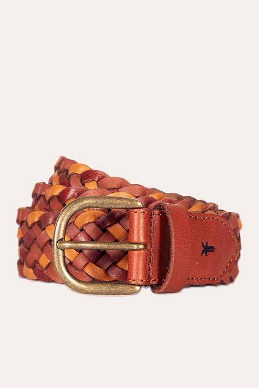Frye Everyday | 35mm Tonal Woven Leather Belt in Tan