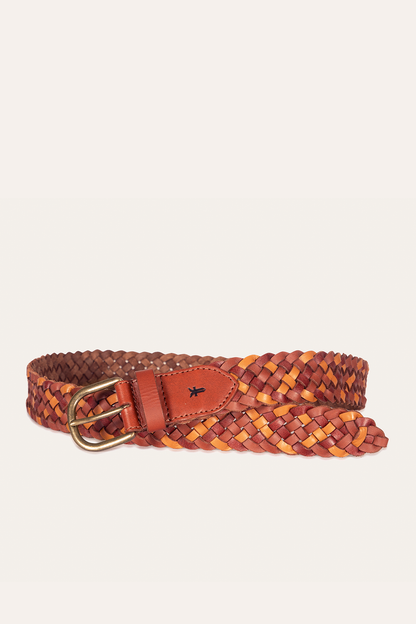 Frye Everyday | 35mm Tonal Woven Leather Belt in Tan